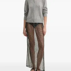 Сетчатая юбка с бисером