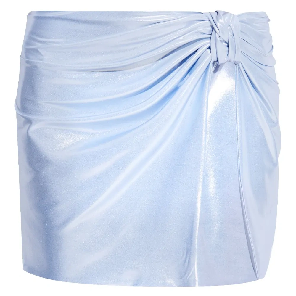 Юбка мини с эффектом металлик