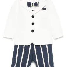 Комплект из шортов, рубашки и пиджака в полоску