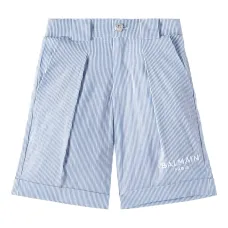 Плиссированные шорты в полоску