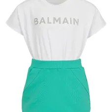 Мини-платье с панелями и принтом логотипа