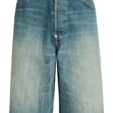 Джинсовые шорты с эффектом потертости