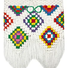 Юбка с бахромой в технике кроше