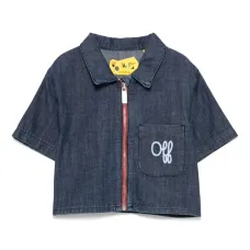 Джинсовая рубашка с вышитым логотипом