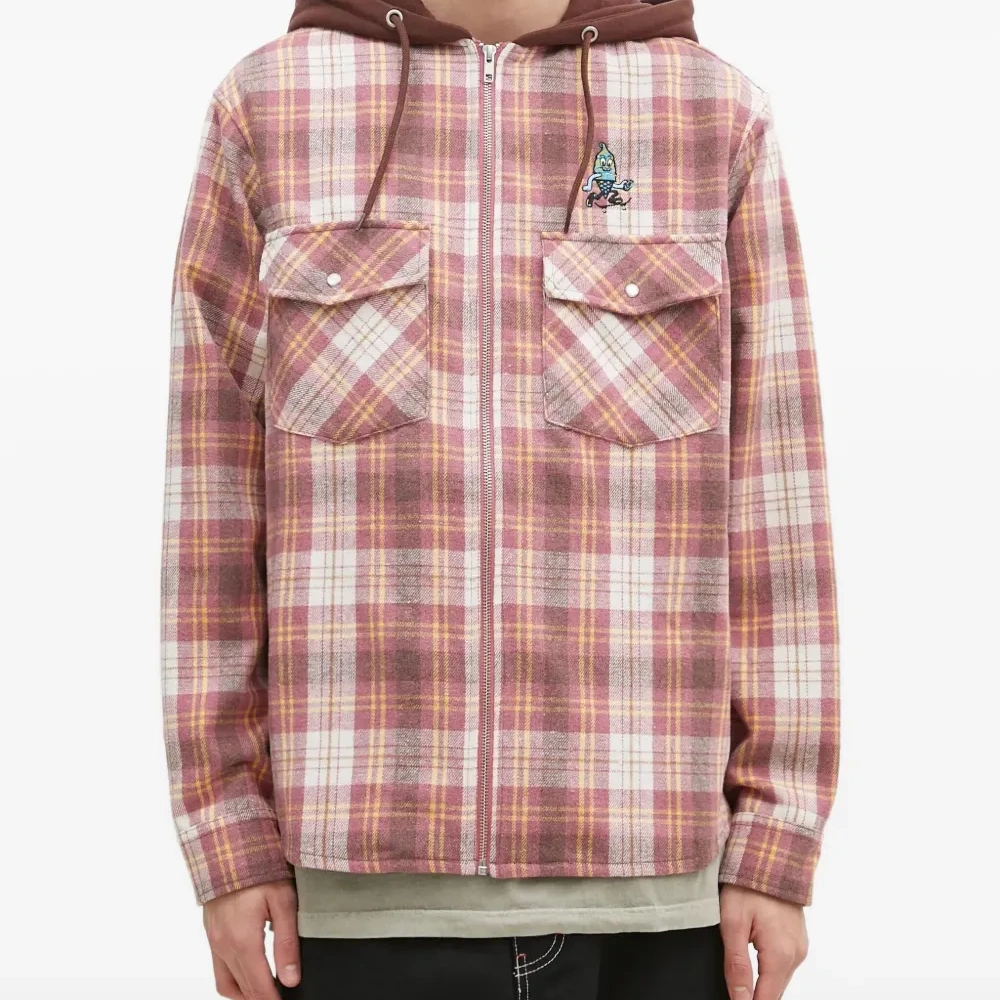 Клетчатая рубашка с капюшоном