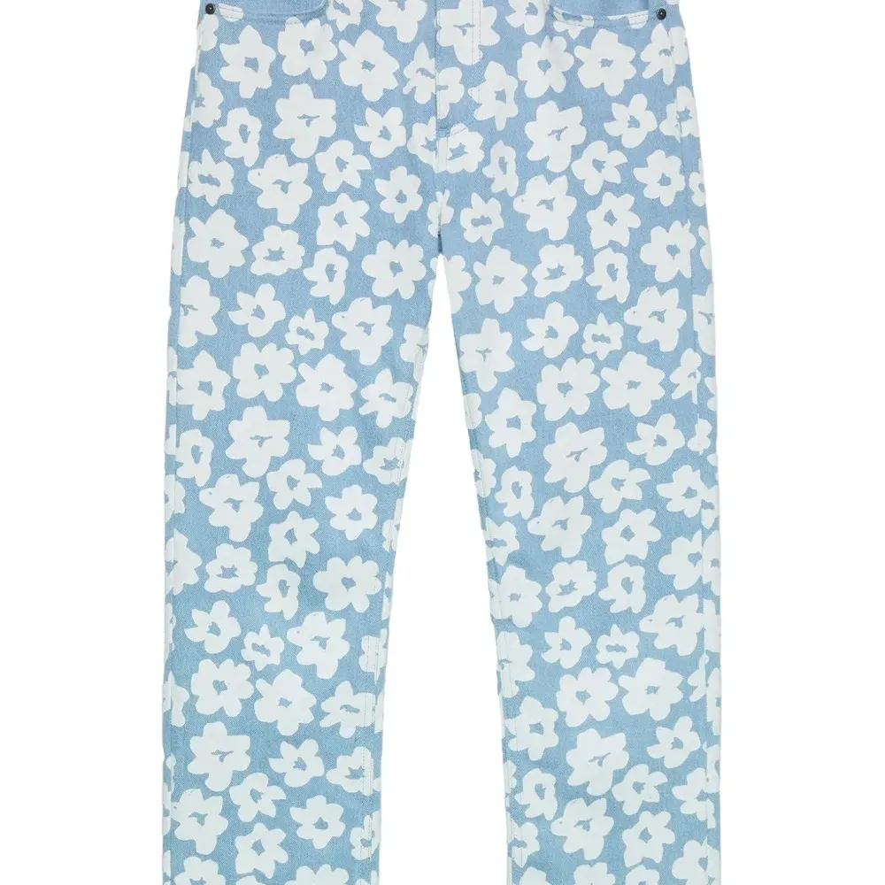 Прямые брюки с цветочным принтом