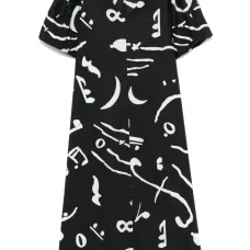 Платье макси с абстрактным принтом