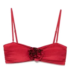 топ бикини с цветочной аппликацией