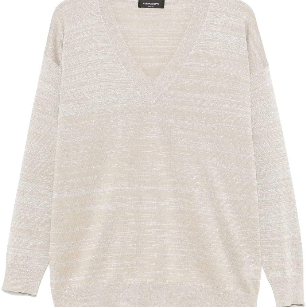 Свитер с эффектом металлик