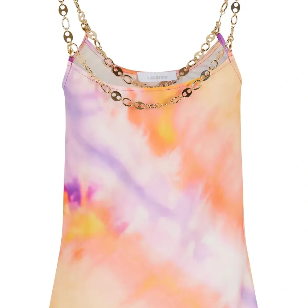 Атласный топ с принтом