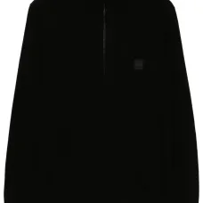 Свитер с воротником на молнии и нашивкой-логотипом