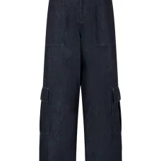 Джинсы карго с завышенной талией