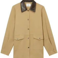 Пальто с контрастным воротником