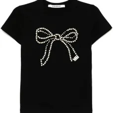 Футболка с декоративным жемчугом