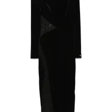 Бархатное платье миди с кружевом