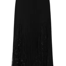 Плиссированная юбка миди с кружевом