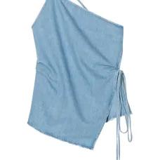 Джинсовый топ с запахом