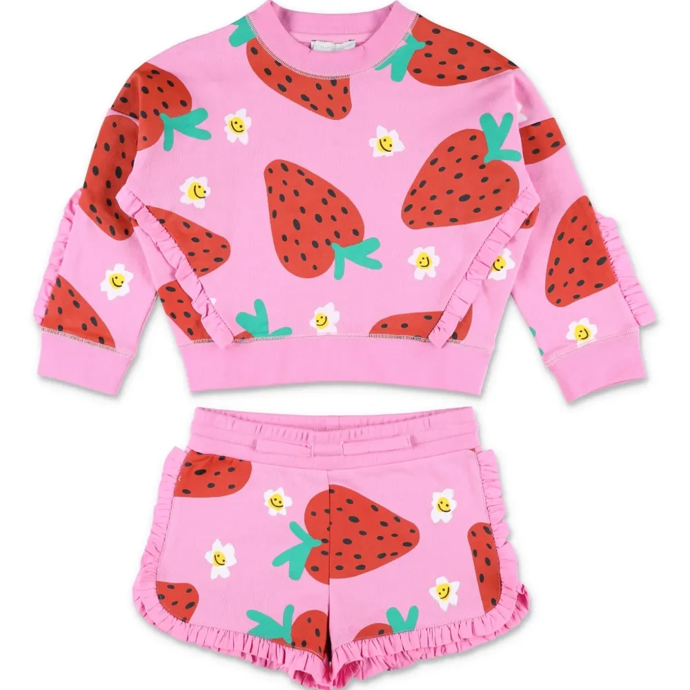 Комплект из топа и шортов с принтом