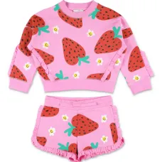 Комплект из топа и шортов с принтом