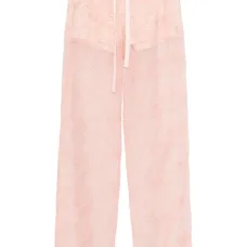 Брюки с цветочной вышивкой