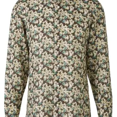 Рубашка с длинными рукавами и цветочным принтом