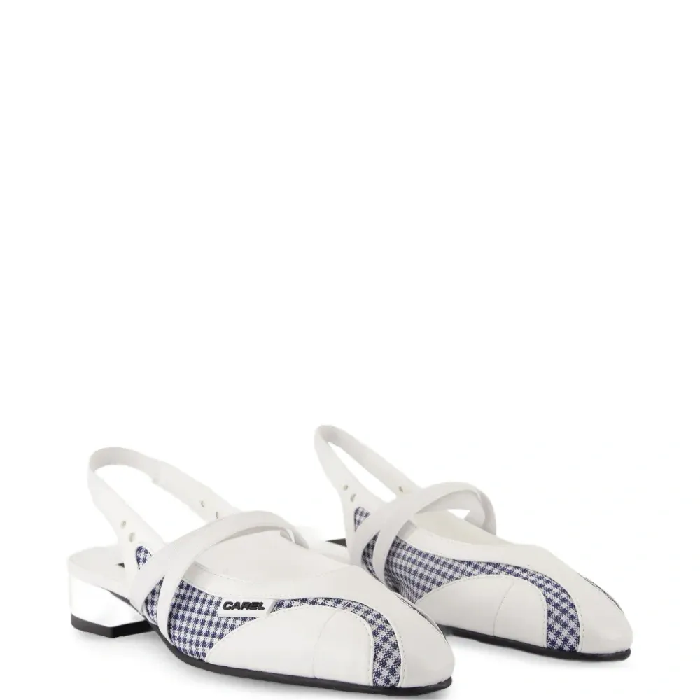 клетчатые туфли с ремешком на пятке