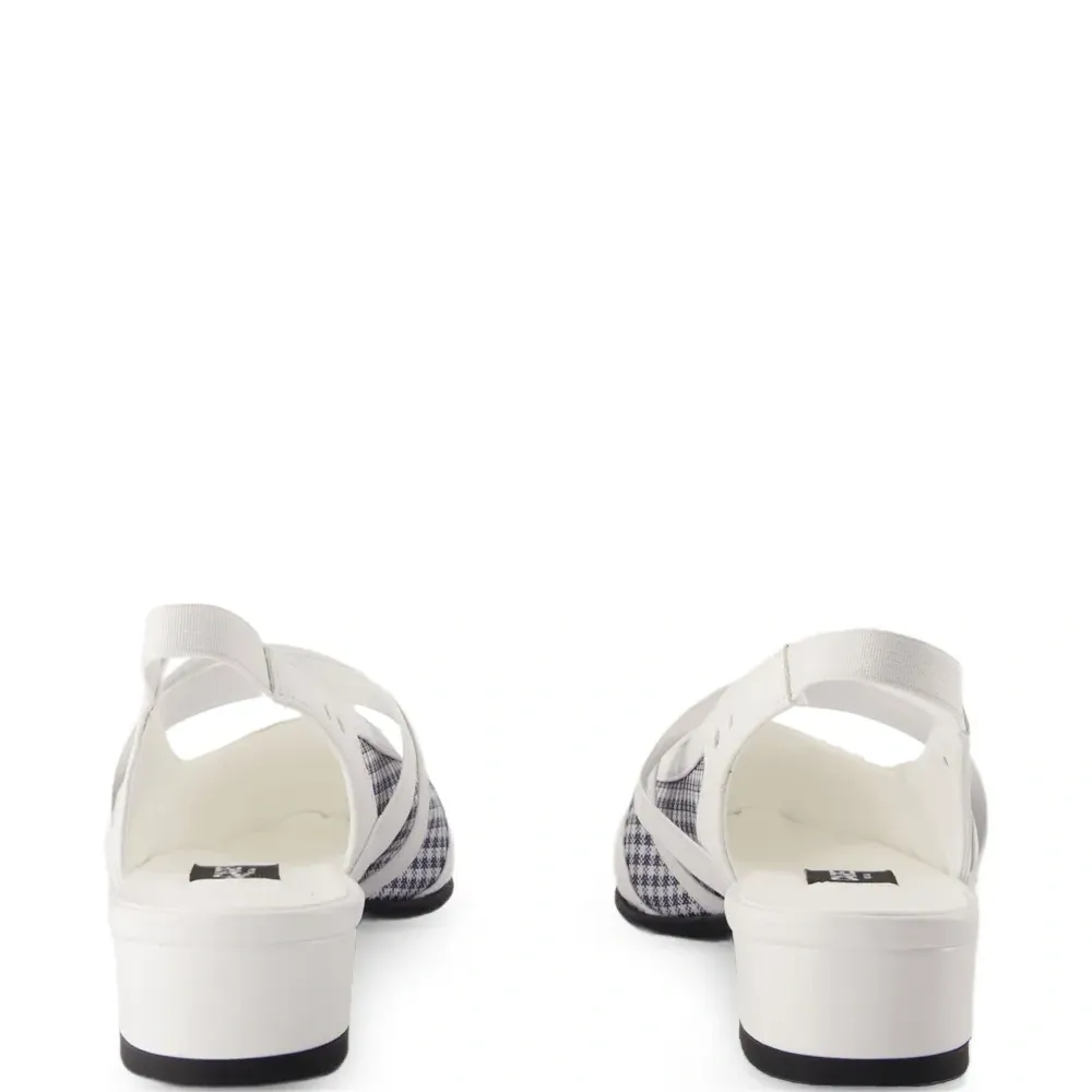 клетчатые туфли с ремешком на пятке