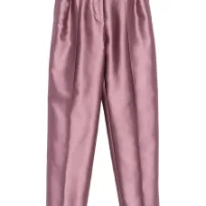 Брюки строгого кроя с эффектом металлик