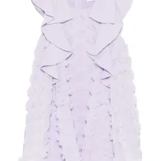 Платье с цветочной аппликацией