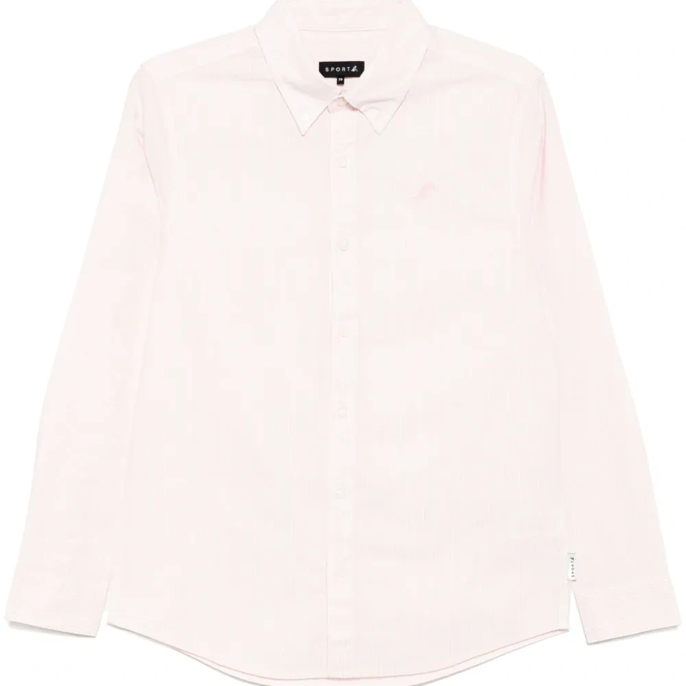 Полосатая рубашка с вышивкой