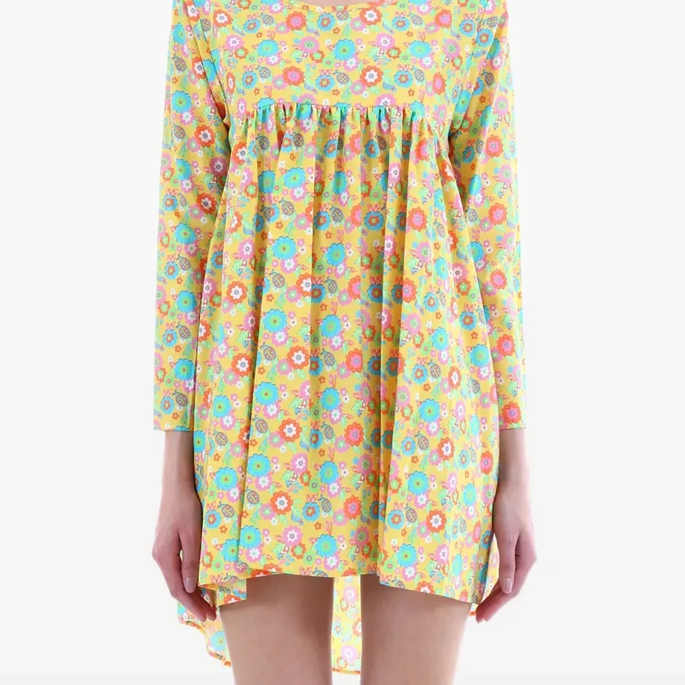 платье мини с цветочным принтом