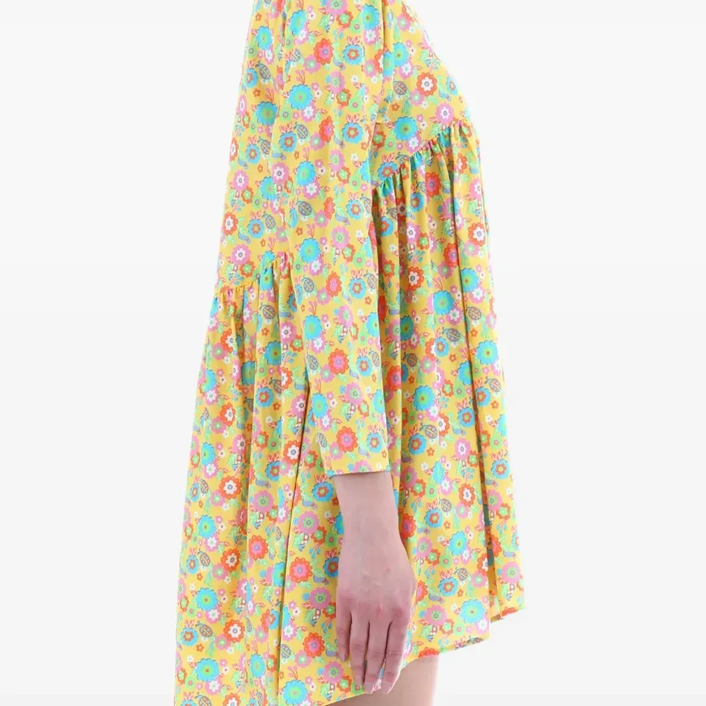 платье мини с цветочным принтом