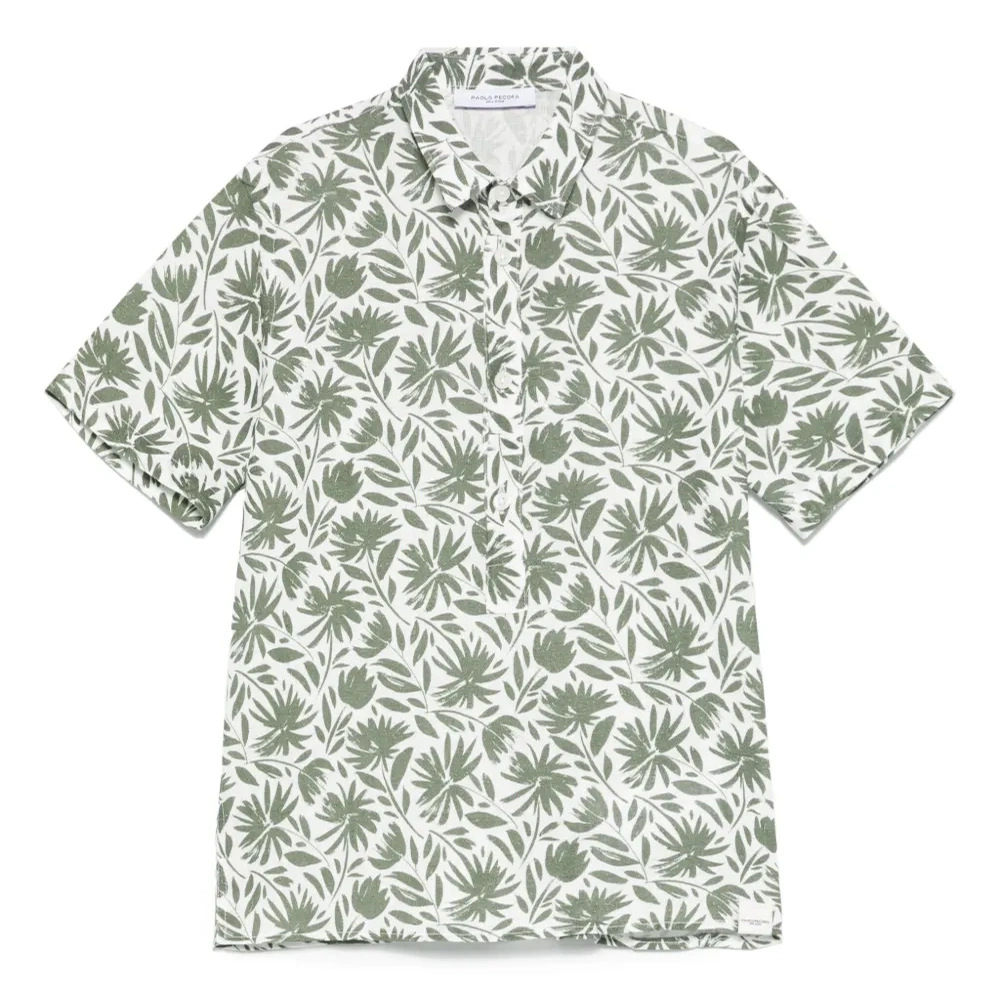 Рубашка поло с цветочным принтом