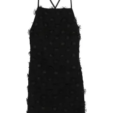 Платье мини с цветочной аппликацией