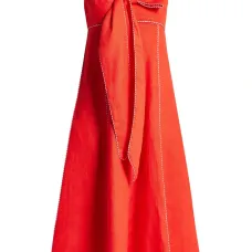 Льняное платье миди