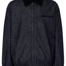 Джинсовая куртка с вельветовым воротником