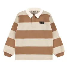 полосатая рубашка поло с длинными рукавами