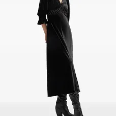 Плиссированное бархатное платье миди Ani