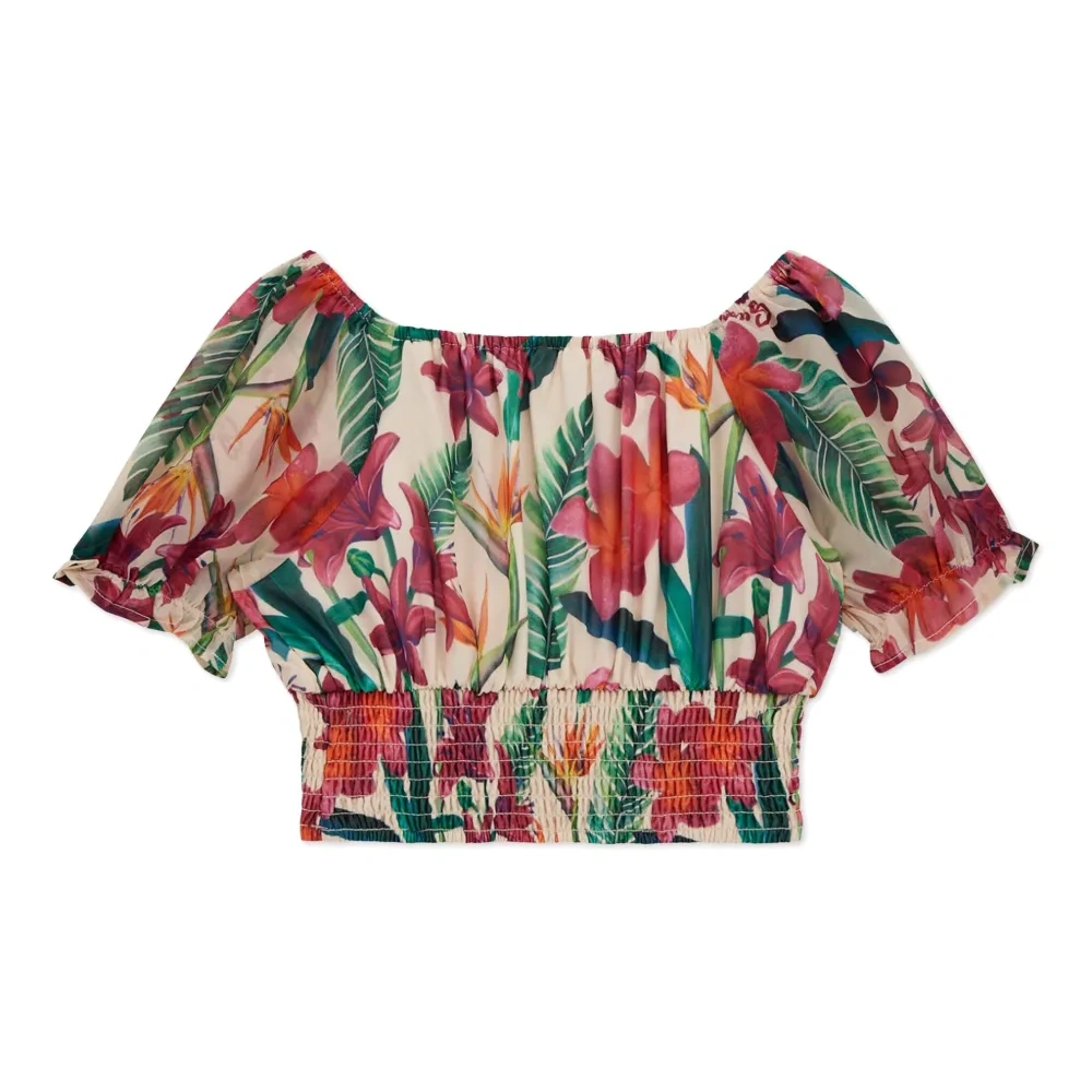 Шифоновая блузка с цветочным принтом