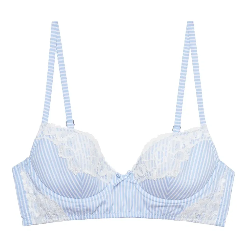 Полосатый бюстгальтер с кружевом