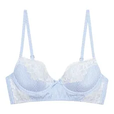 Полосатый бюстгальтер с кружевом Полосатый бюстгальтер с кружевом