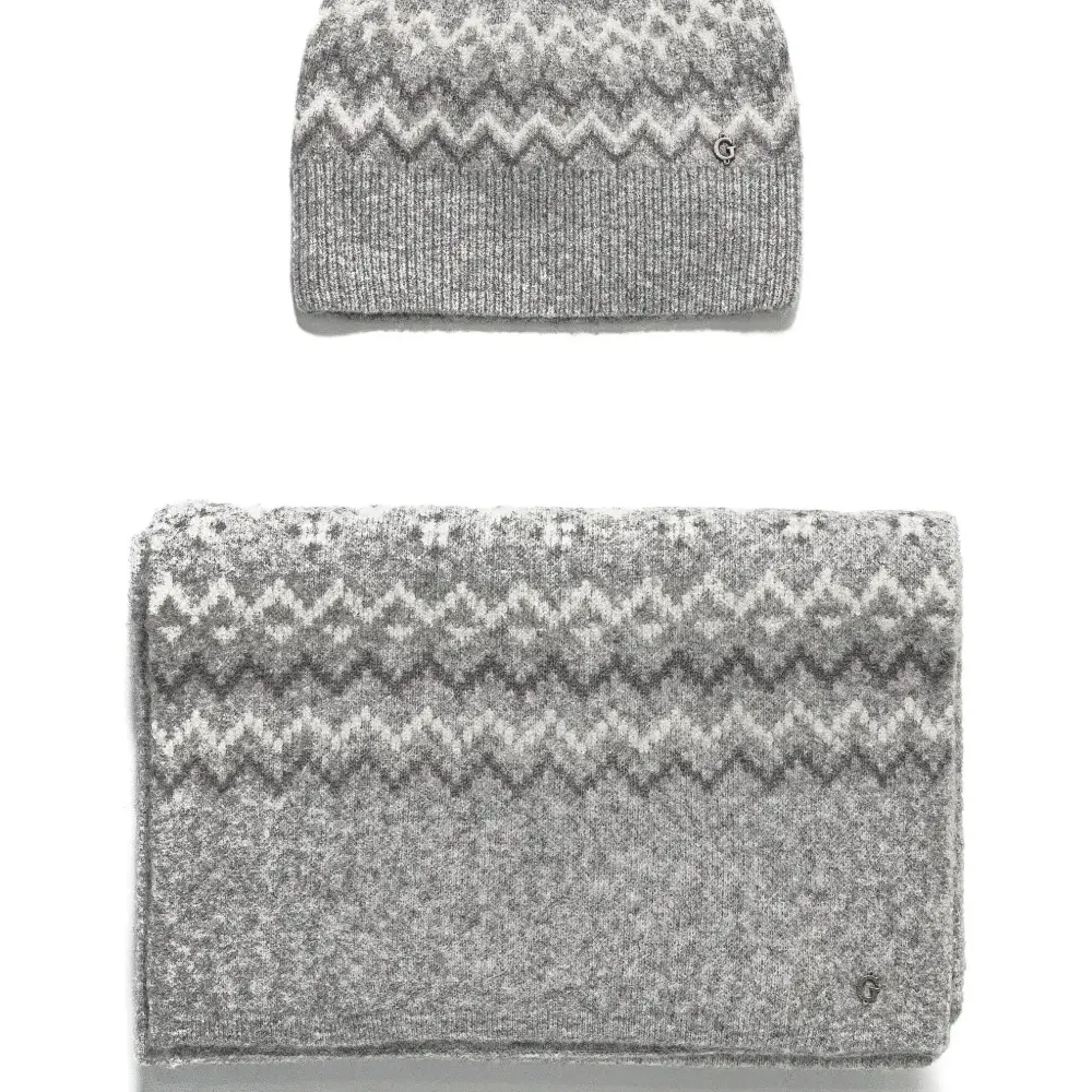 Комплект с шапкой бини и узором Zigzag