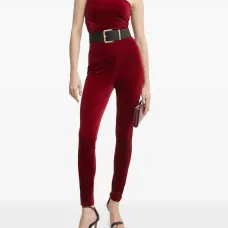 Бархатный комбинезон на одно плечо