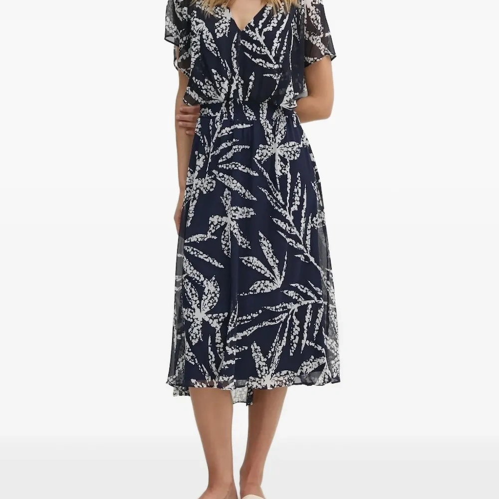 Платье миди с принтом