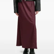 Макси-юбка с атласными вставками