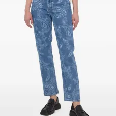 Джинсы с принтом пейсли
