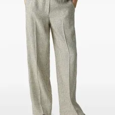 прямые брюки в клетку гингем прямые брюки в клетку гингем