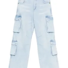 Джинсы карго с вышитым логотипом Джинсы карго с вышитым логотипом