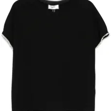 Футболка с искусственным жемчугом