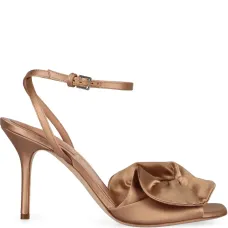 Атласные босоножки с оборками